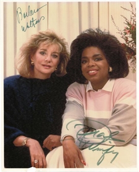 Barbara Walters and Oprah Winfrey Signed 8x10 Photo (by both)